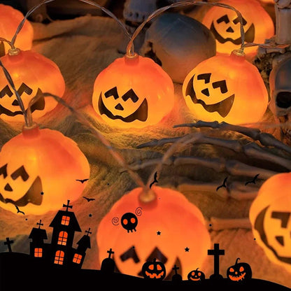 Halloween Party LED String Lights Ghost Pumpkin Spider Web Hanging Lamp For Halloween Home Indoor Outdoor Decoration Props 2024 - Japan 4 All