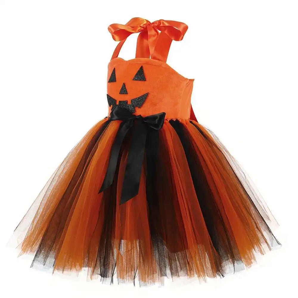 Halloween Pumpkin Costumes for Girls Jack - O - Lantern Disguise Dresses for Kids Carnival Party Outfit Children Holiday Clothes - Japan 4 All