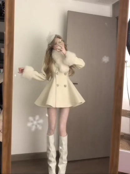 Overcoat Woolen Coat Women 2025 Autumn Winter New Thicked Warm Jackets Y2k Slim Waist Subcultural American Tops Mujer - Japan 4 All