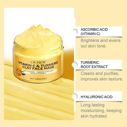 Vitamin C Exfoliating facial mask Turmeric Exfoliating facial mask Improve Pore Deep Cleaning facial mask Apply facial mask - Japan 4 All